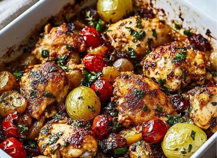 Crispy Mediterranean Chicken Tray Bake