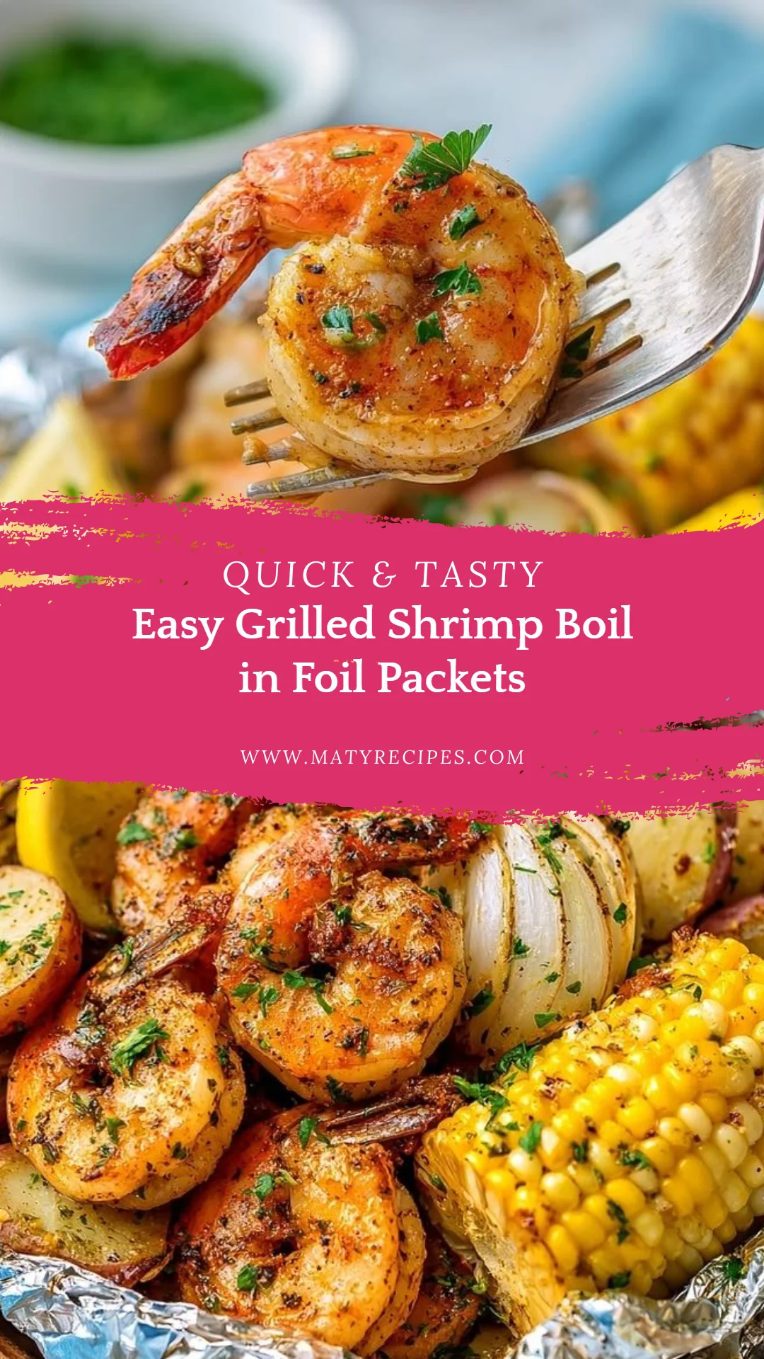 Easy Grilled Shrimp Boil in Foil Packets
