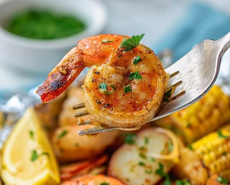 Easy Grilled Shrimp Boil in Foil Packets