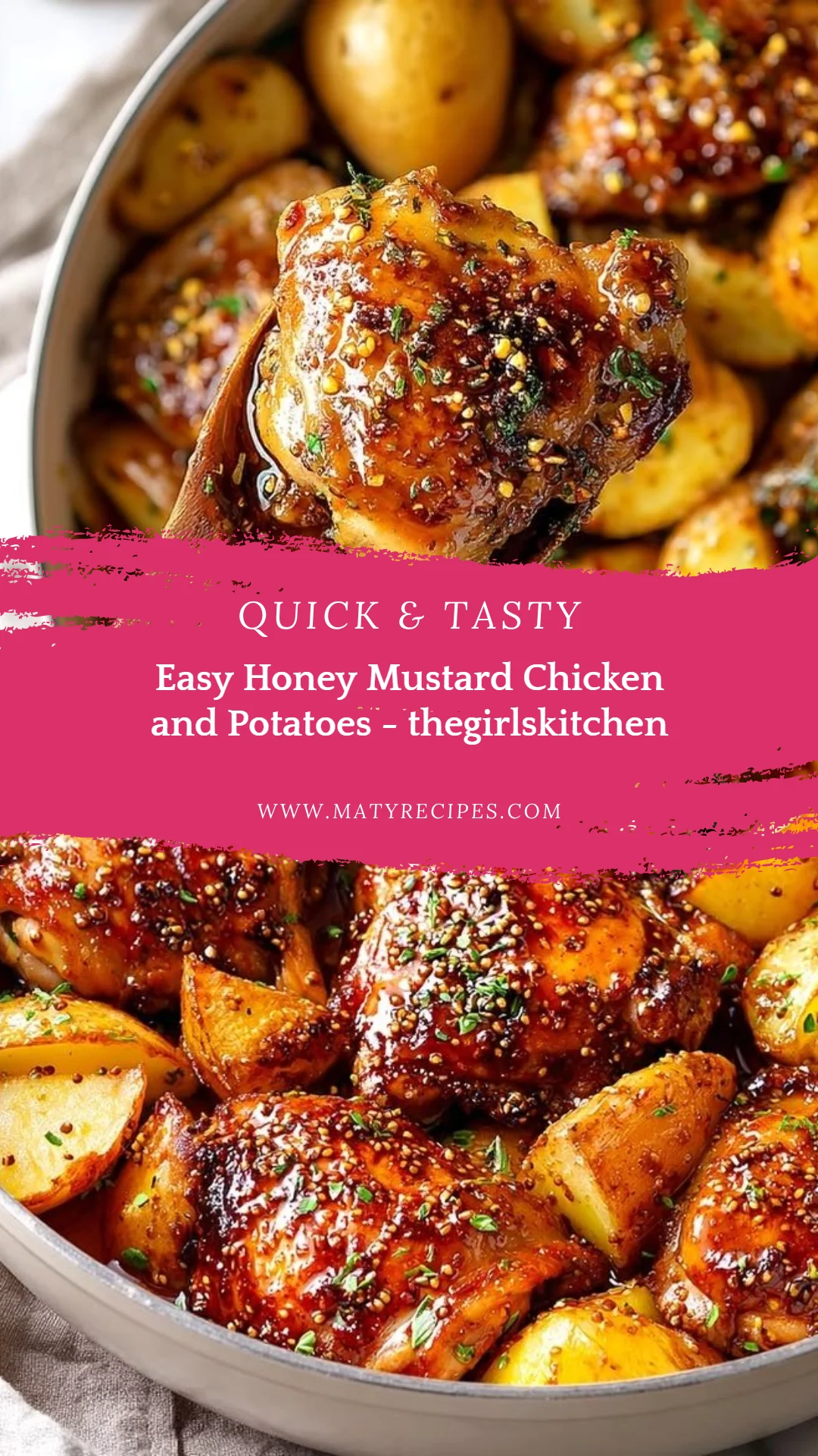 Easy Honey Mustard Chicken and Potatoes - thegirlskitchen