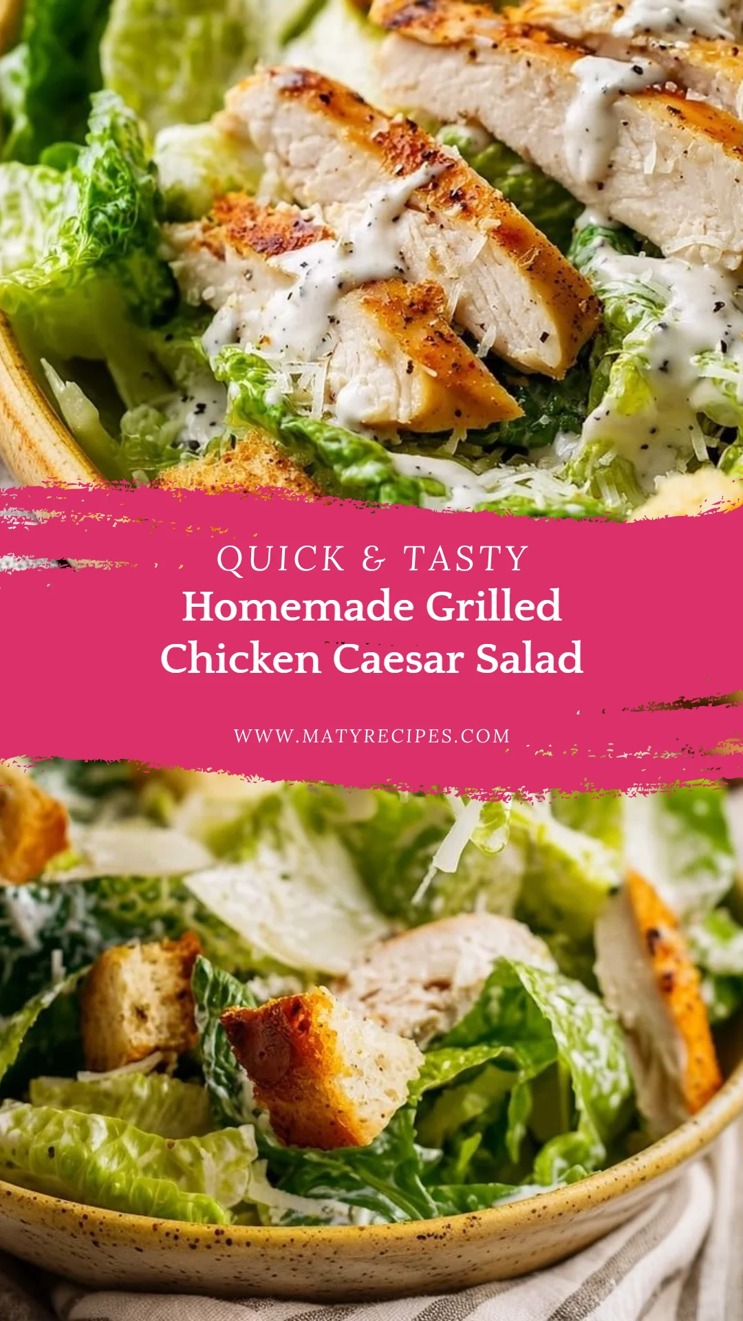 Homemade Grilled Chicken Caesar Salad