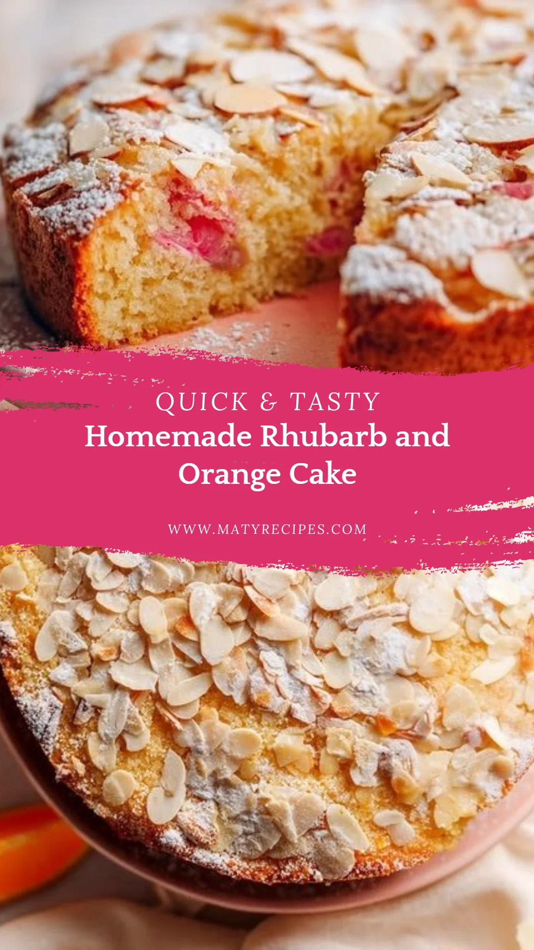 Homemade Rhubarb and Orange Cake