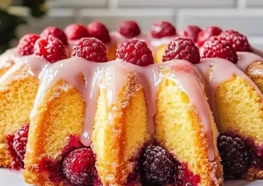 Lemon Raspberry Bundt Cake
