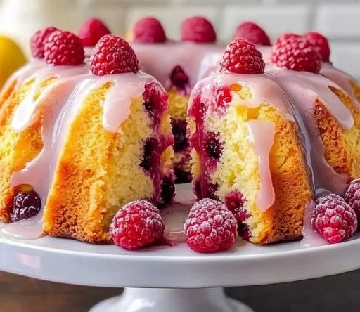 Lemon Raspberry Bundt Cake