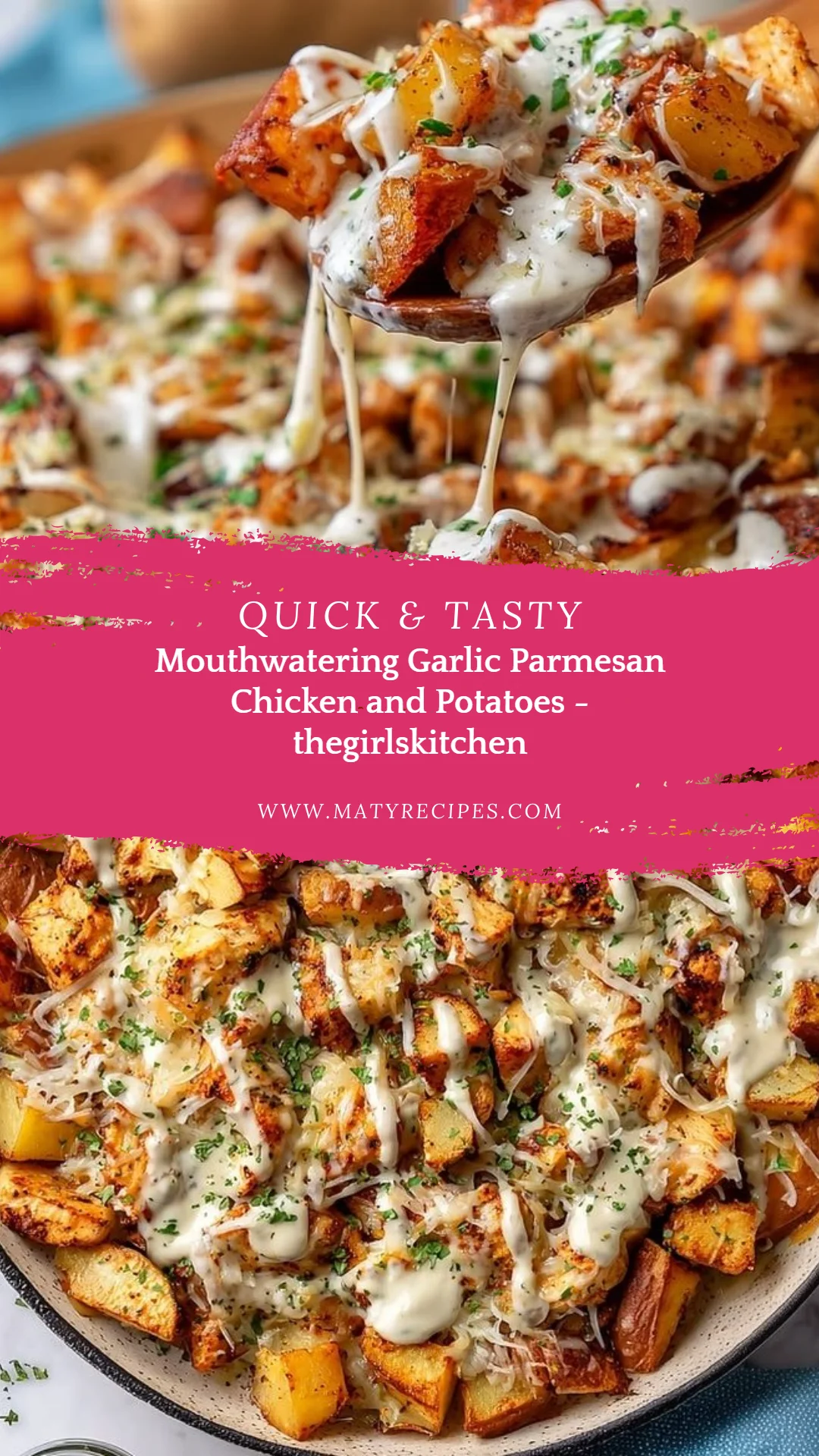 Mouthwatering Garlic Parmesan Chicken and Potatoes - thegirlskitchen