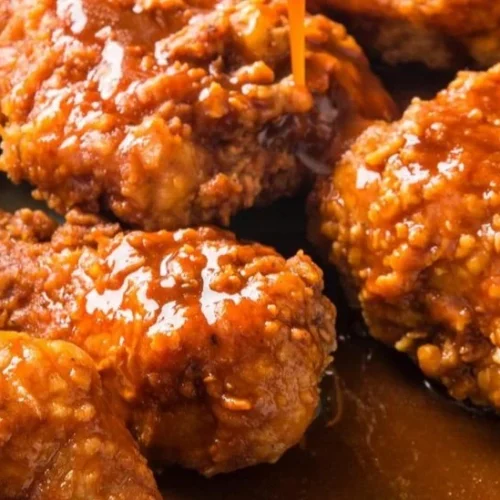 Delicious North Carolina dipped fried chicken served golden and crispy