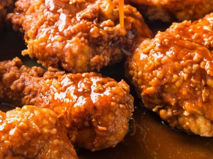 Delicious North Carolina dipped fried chicken served golden and crispy