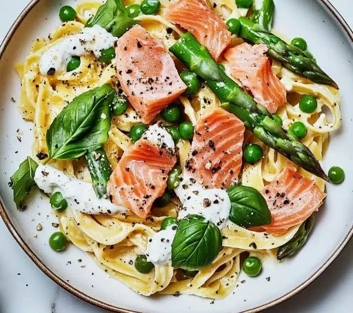 One-Pot Spring Pasta With Smoked Salmon