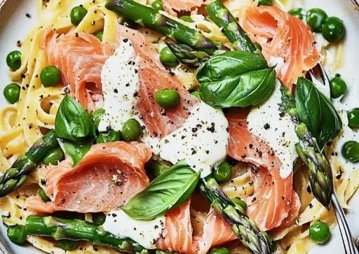 One-Pot Spring Pasta With Smoked Salmon