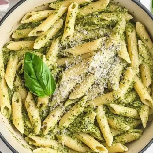 Delicious Pesto Ricotta Pasta with fresh herbs and creamy ricotta cheese
