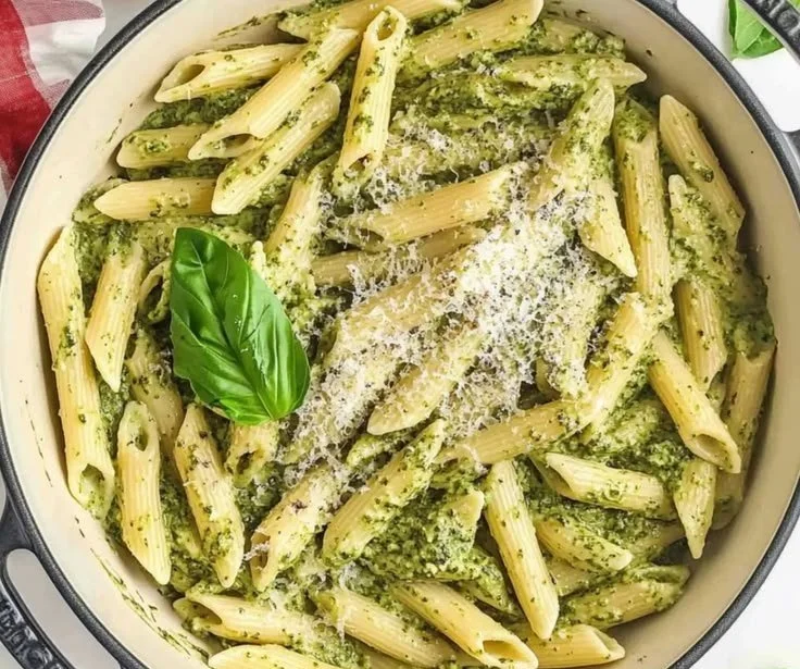 Delicious Pesto Ricotta Pasta with fresh herbs and creamy ricotta cheese
