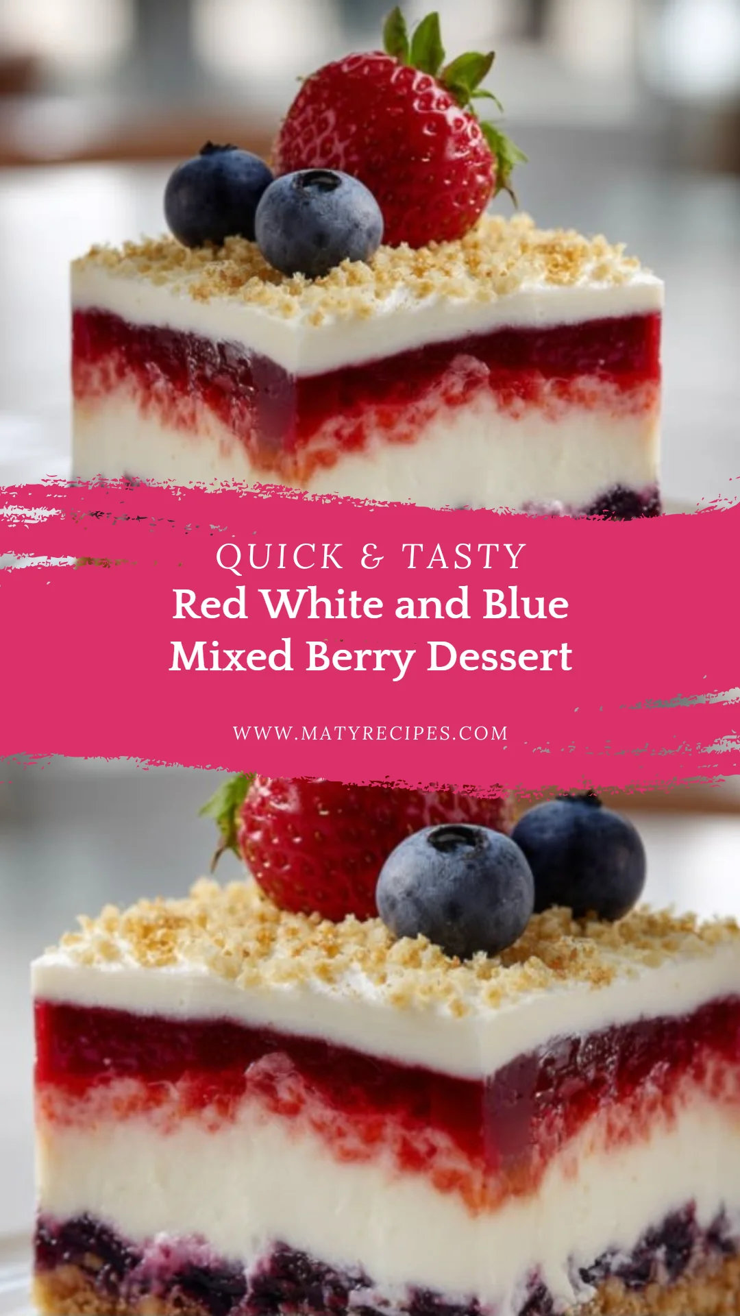 Red White and Blue Mixed Berry Dessert