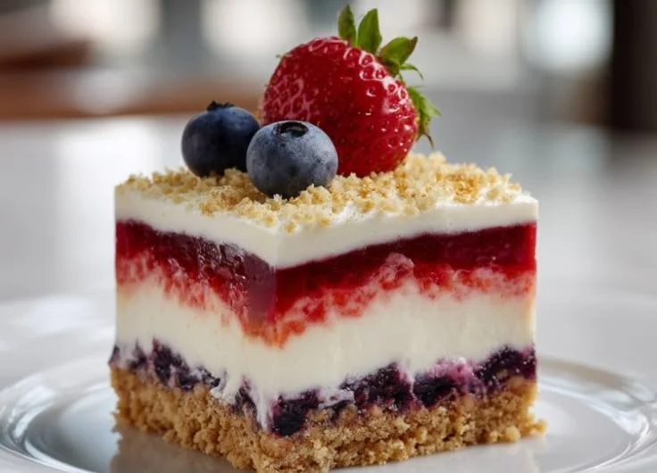 Red White and Blue Mixed Berry Dessert
