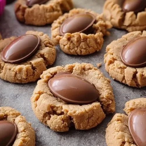 Reese's Egg Peanut Butter Cookies with chocolate and peanut butter flavor