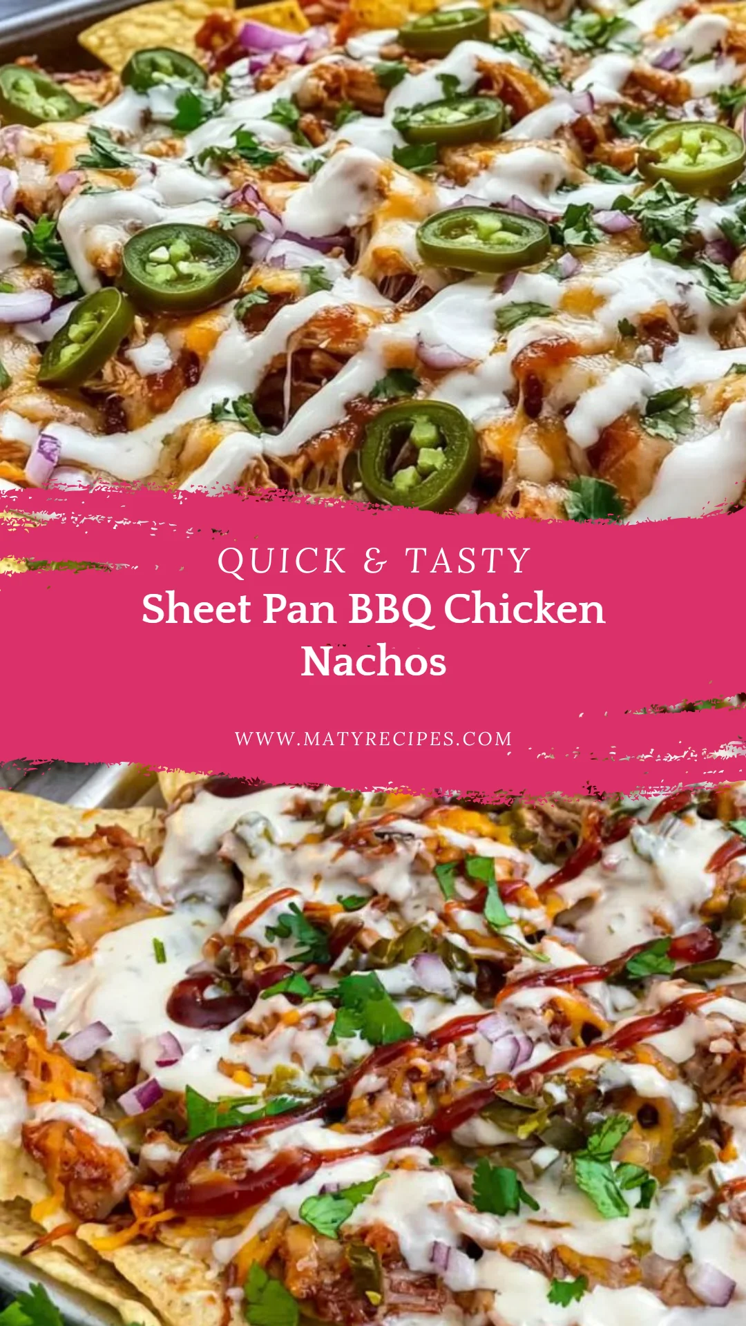 Sheet Pan BBQ Chicken Nachos