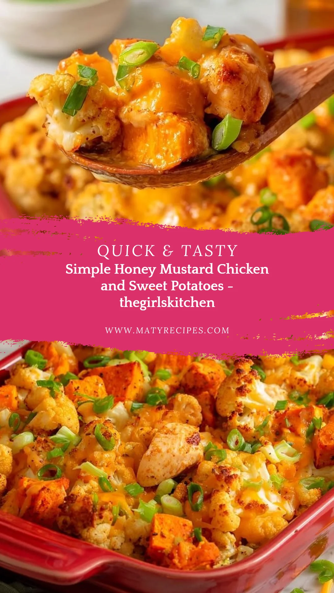 Simple Honey Mustard Chicken and Sweet Potatoes - thegirlskitchen
