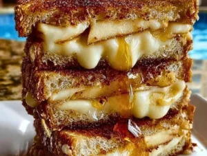 Smoked Gouda Apple Grilled Cheese sandwich with crispy bread and melted cheese
