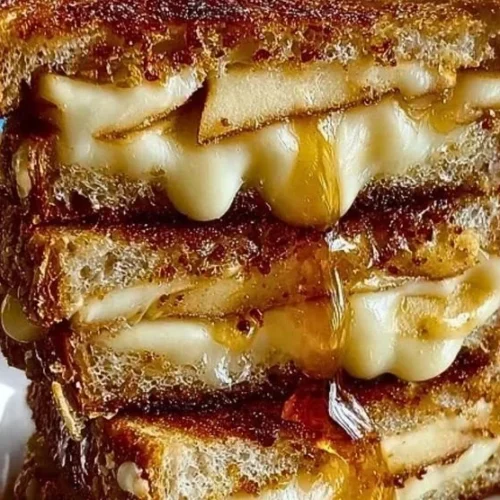 Smoked Gouda Apple Grilled Cheese sandwich with crispy bread and melted cheese