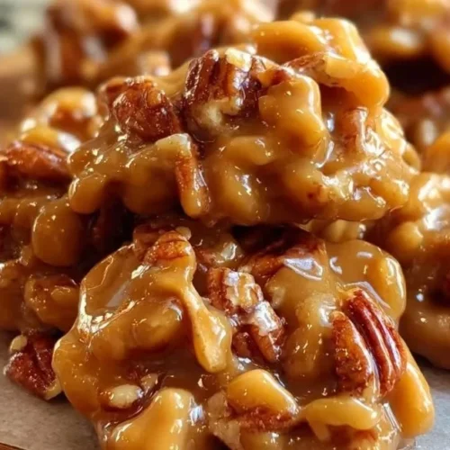 Soft caramel pecan clusters with rich caramel and crunchy pecans