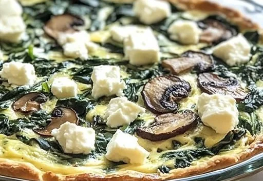 Spinach & Mushroom Feta Quiche