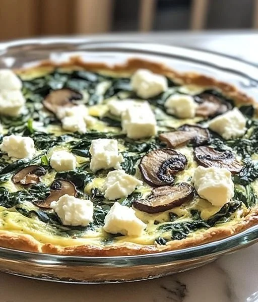 Spinach & Mushroom Feta Quiche