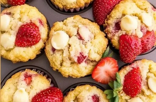 Strawberry White Chocolate Muffins