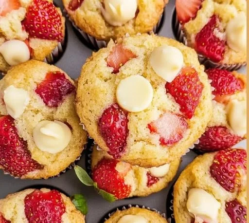 Strawberry White Chocolate Muffins