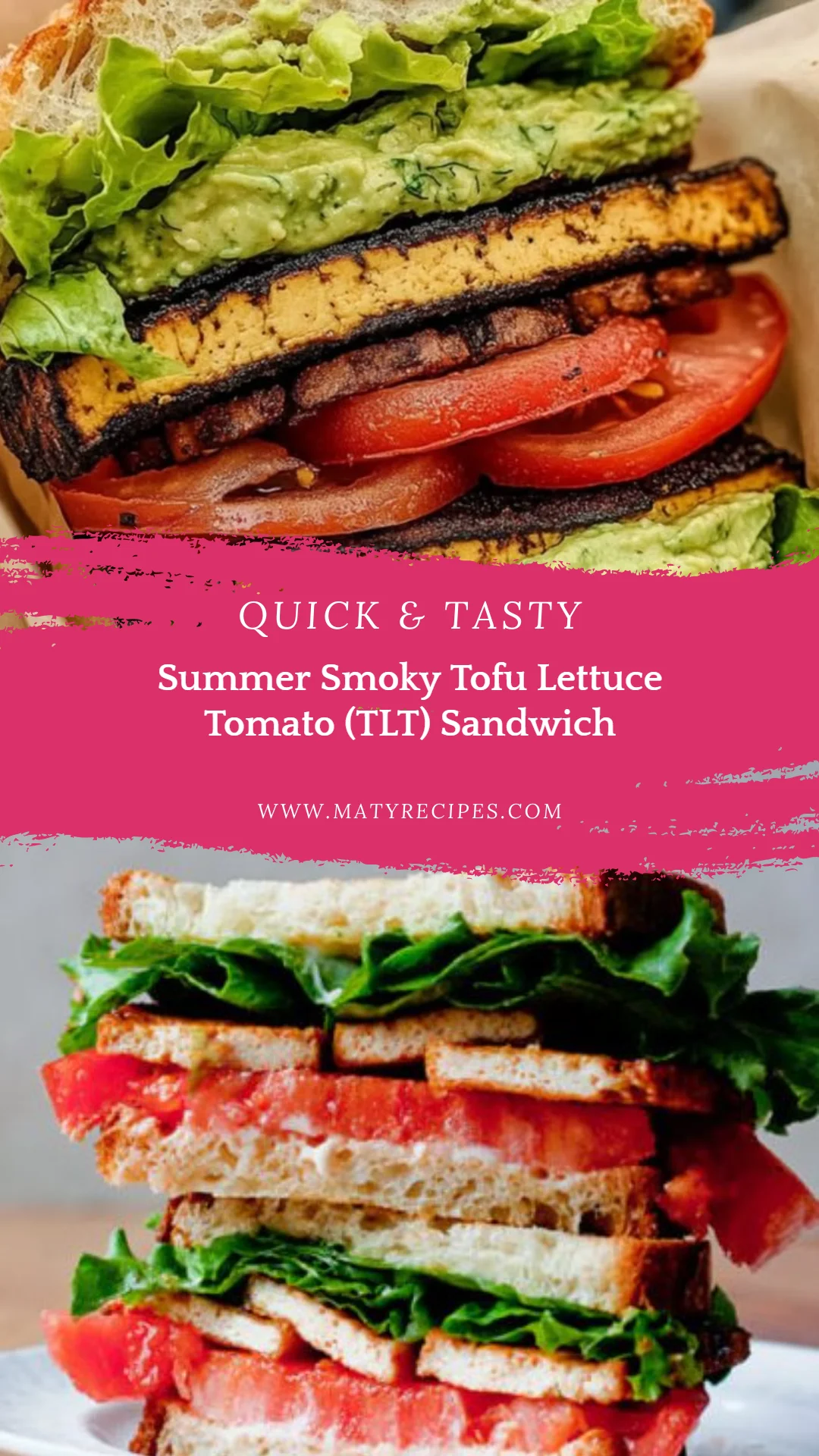Summer Smoky Tofu Lettuce Tomato (TLT) Sandwich