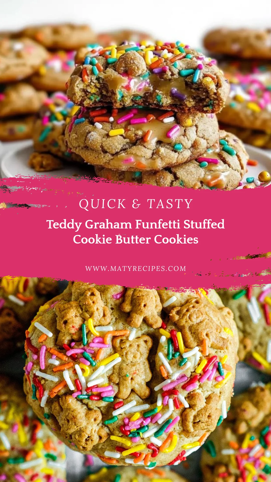 Teddy Graham Funfetti Stuffed Cookie Butter Cookies