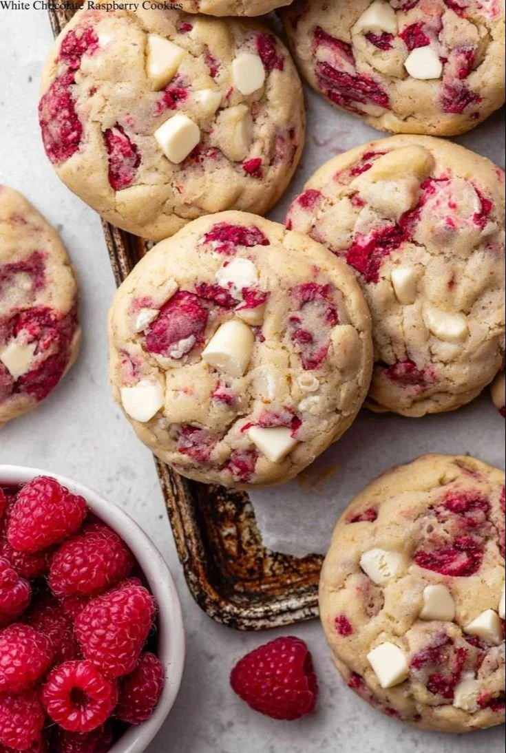 White Chocolate Raspberry Cookies