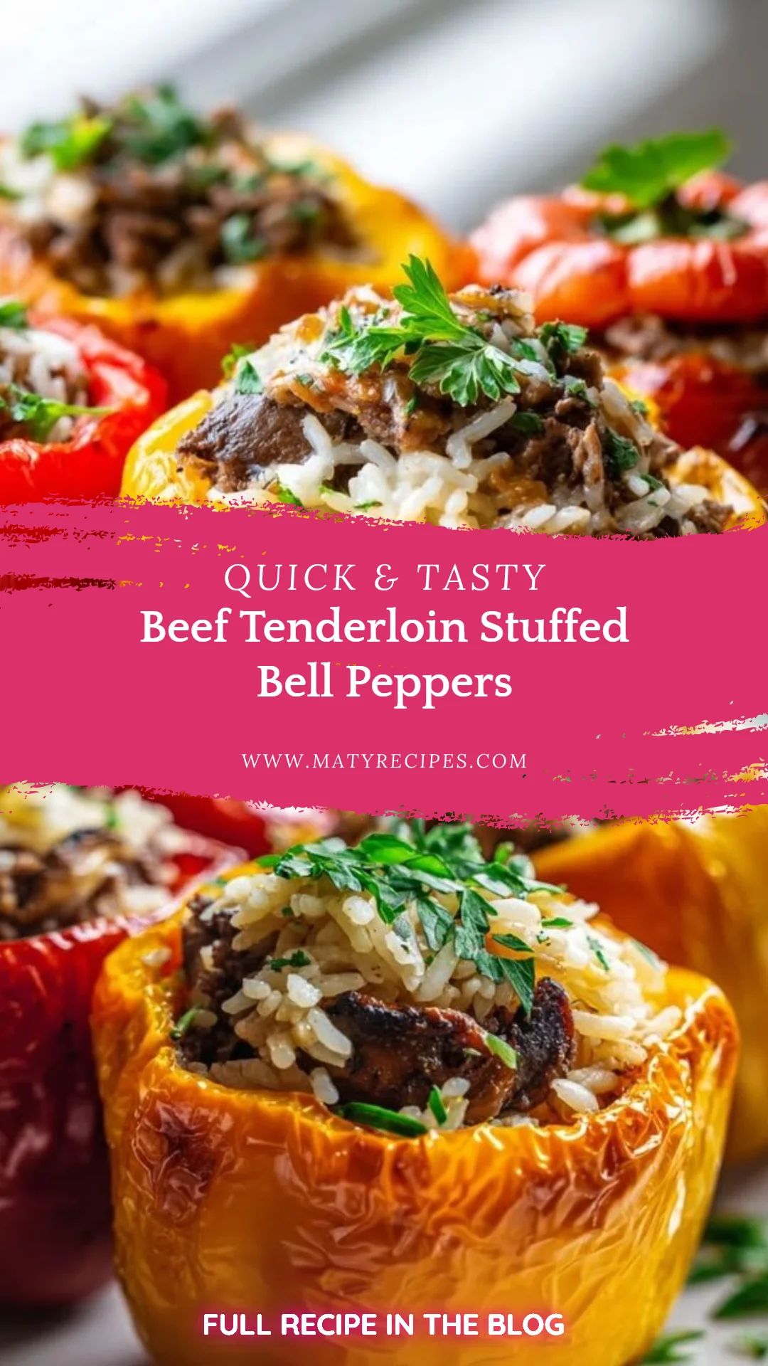 Beef Tenderloin Stuffed Bell Peppers