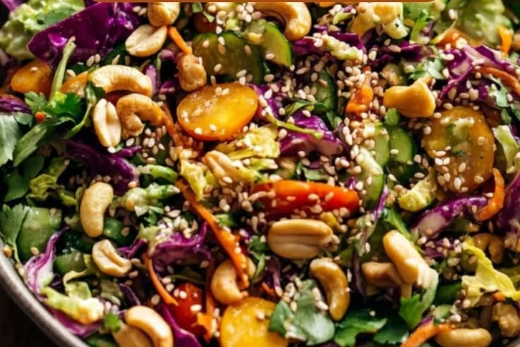 Cashew Crunch Salad with Sesame Dressing: Savory Crunch