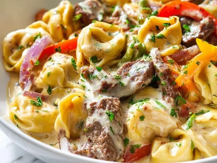 Cheesesteak Tortellini Skillet