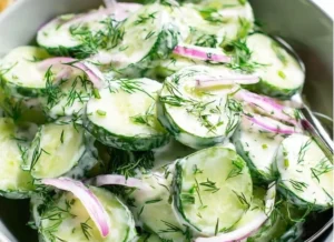 Fresh Cucumber Dill Salad with vibrant green cucumbers and herbs