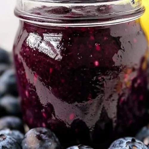 Fresh blueberry puree in a bowl, ready for use in recipes or toppings.