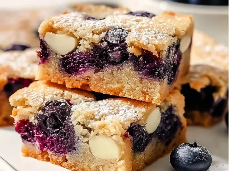 Fudgy Blueberry Blondies