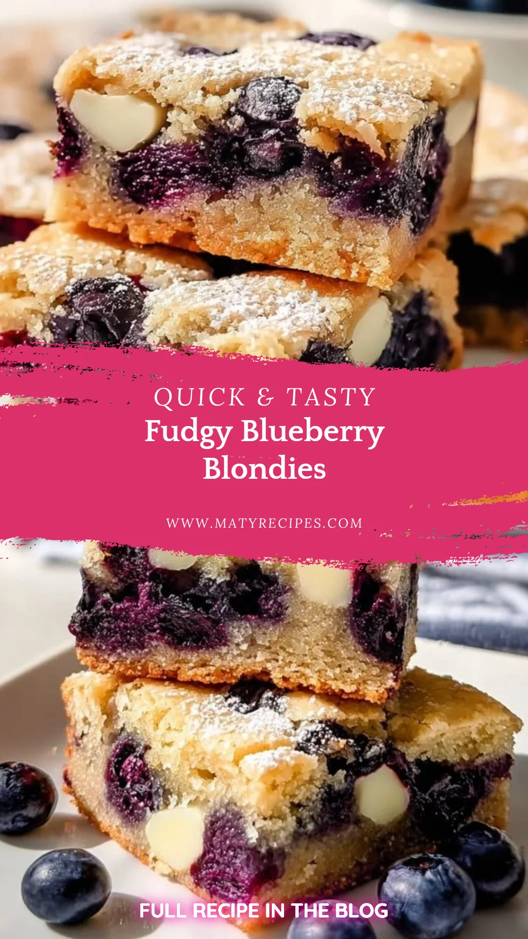 Fudgy Blueberry Blondies