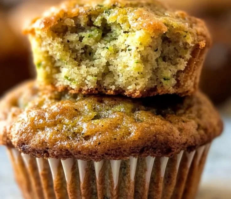 Healthy banana zucchini muffins baked and ready to enjoy