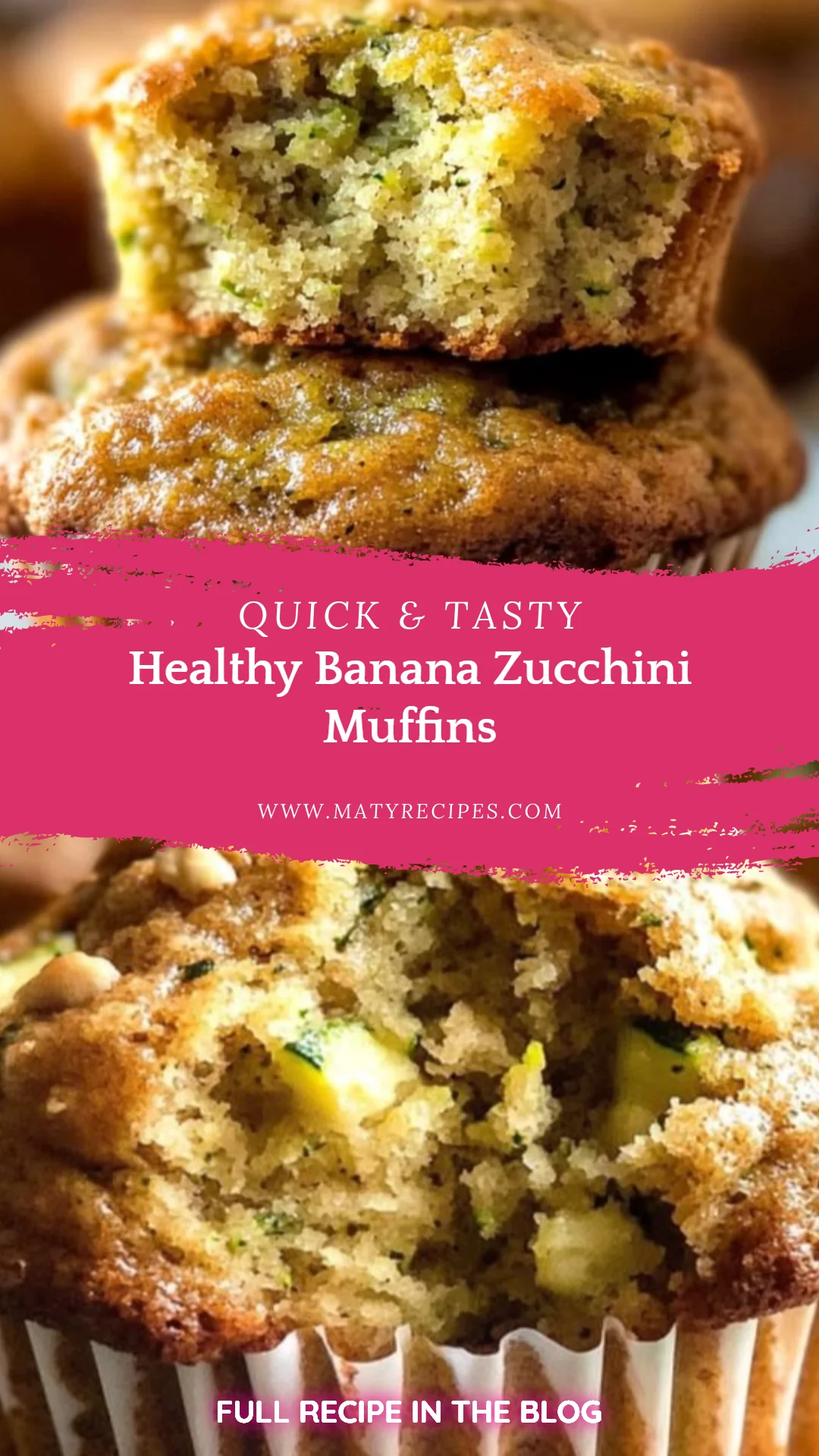 Healthy Banana Zucchini Muffins