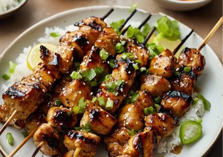 Honey Garlic Chicken Kabobs with vibrant vegetables and bold flavors