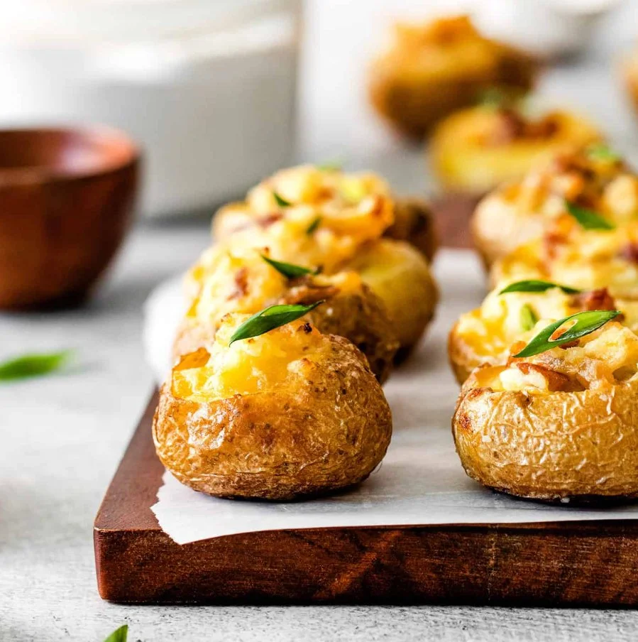Crispy mini potato bites served as a delicious snack or side dish