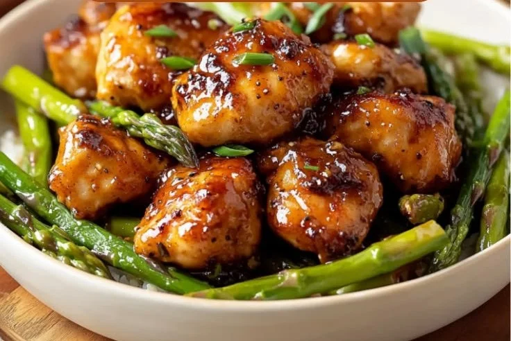 Juicy Baked Honey Mustard Chicken with Asparagus Tonight