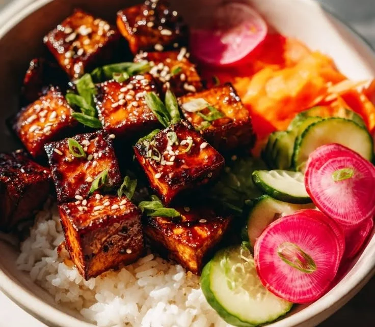 Korean BBQ Tofu Rice Bowl