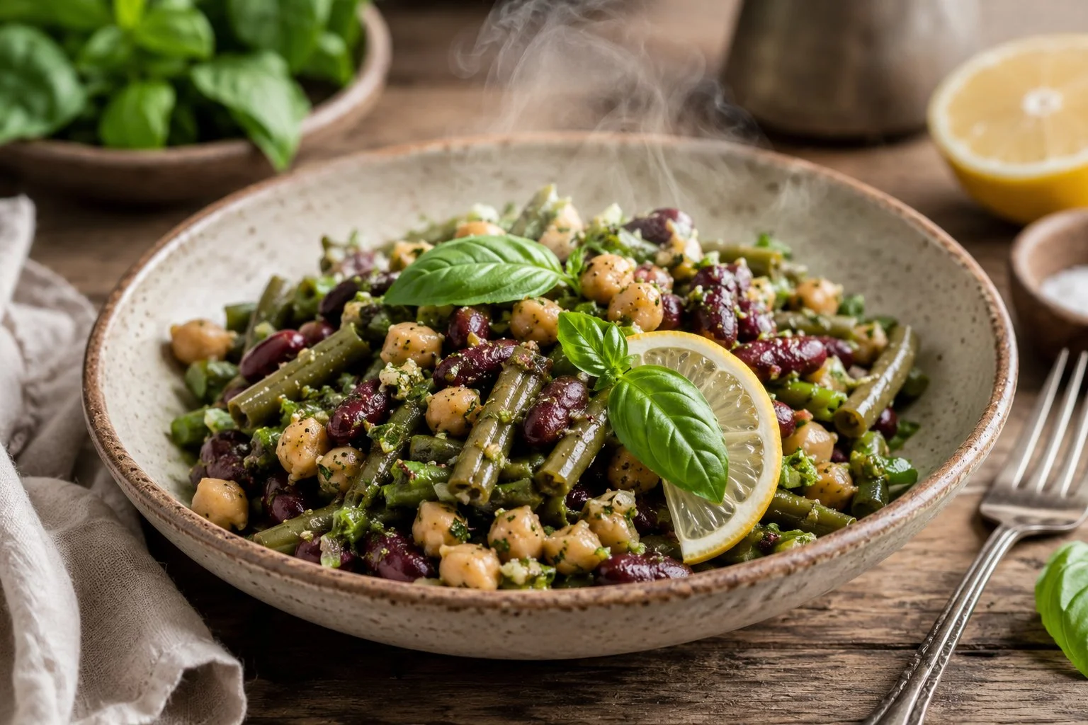 Lemon Basil Three Bean Salad Delivers Fresh Flavor