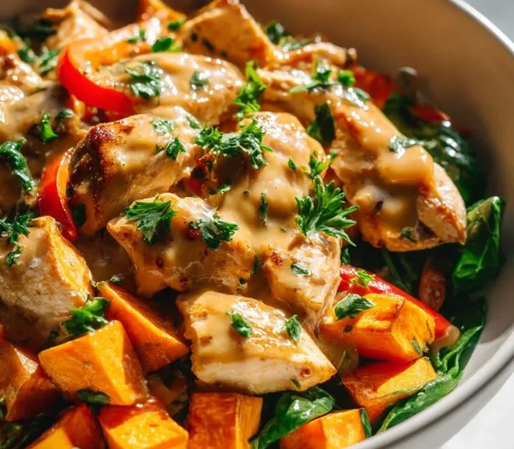 Maple Dijon Chicken and Sweet Potatoes