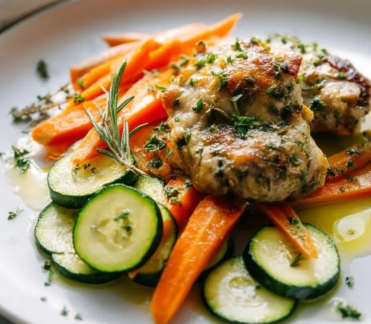 Mediterranean Herb Chicken with Carrots and Zucchini