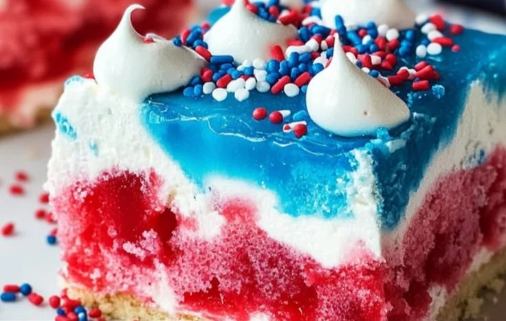 Red White &amp; Blue Poke Cake