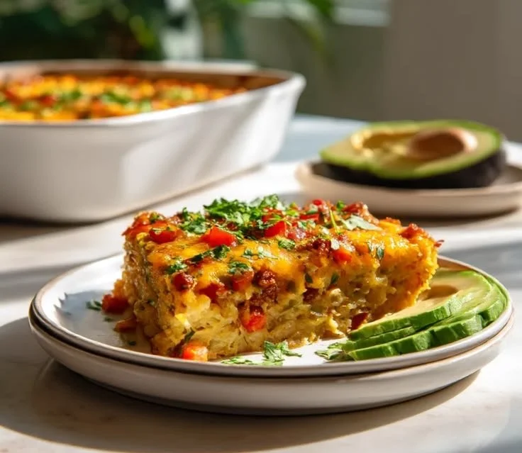 Southwest Breakfast Hashbrown Casserole