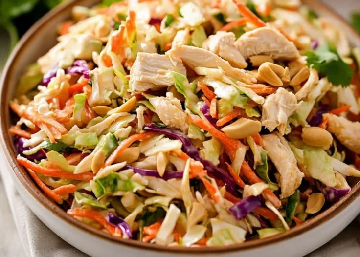 Thai Peanut Chicken Crunch Slaw Salad Delivers Bold Flavor