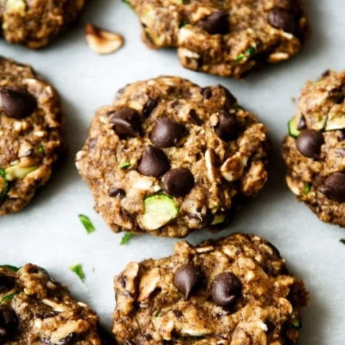 Zucchini bread breakfast cookies on a plate, ideal for healthy snacking.